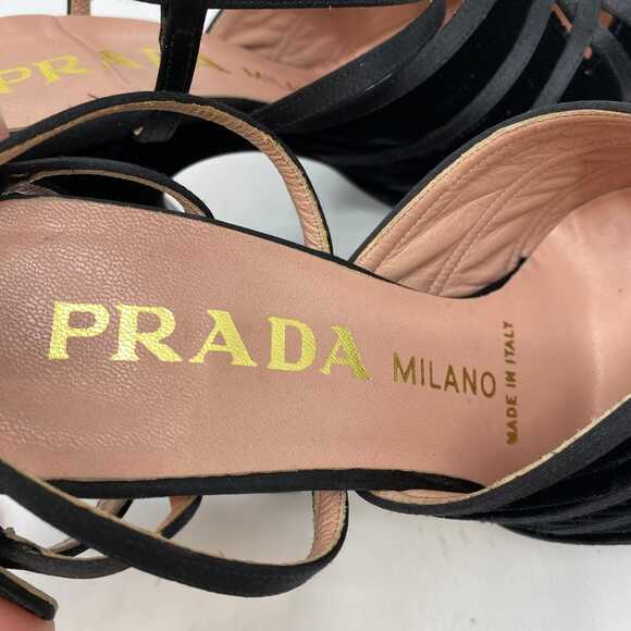 Prada Black Velvet Platform Strappy Heels | EU 36 / 5 US - Picture 3 of 10